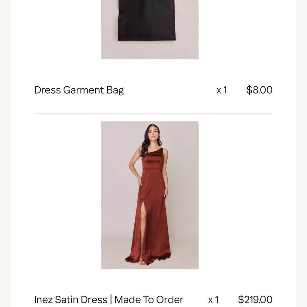 Revelry Inez Satin Dress - Terracotta Rust